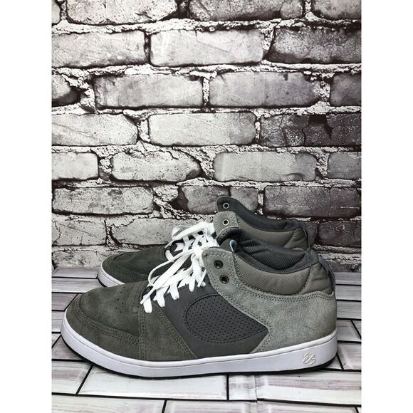 ES Accel Slim Mid Gray Suede Skateboarding Lace Casual Shoes Men Sz 10M US/43EU - Picture 1 of 16